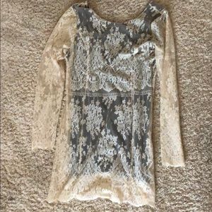 Free people open back lace dress